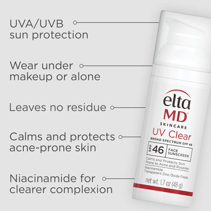 EltaMD UV Clear Broad-Spectrum SPF 46 Tinted and Non-Tinted