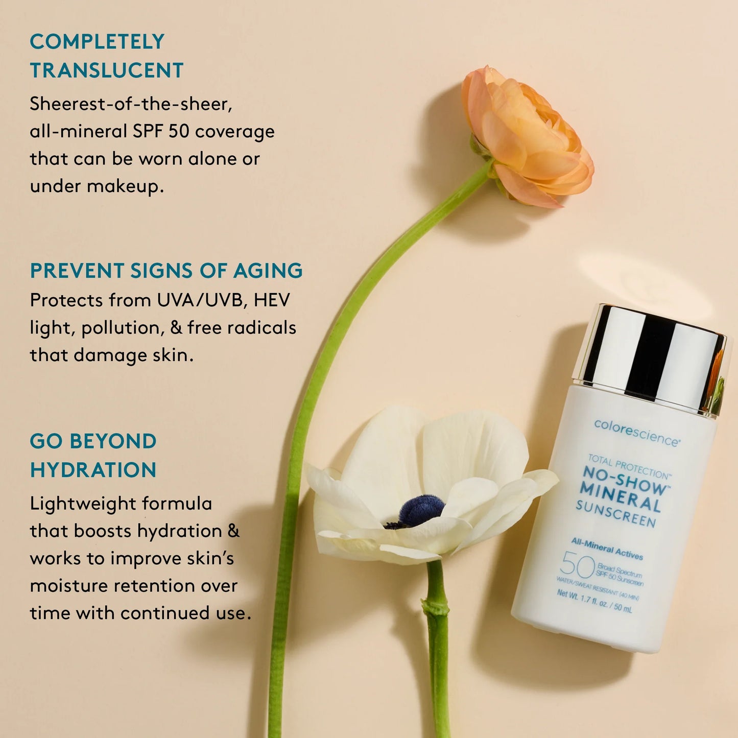 Colorescience Total Protection™ No-Show™ Mineral Sunscreen SPF 50